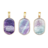 10pcs Colored Fluorite Crystal Stone Pendants DIY Earrings Jewelry Making