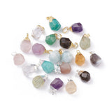 10pcs Faceted Cube Natural Stone Pendents Colorful Charms DIY Jewelry Making