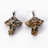 10pcs Natural Stone Quartzs Crystal Mushroom Pendant DIY Jewelry Making