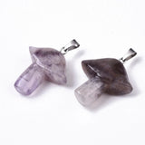 10pcs Natural Stone Quartzs Crystal Mushroom Pendant DIY Jewelry Making