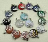 10pcs Natural Stones Quartz Crystal Round Pendant Phoenix Surround Pendant