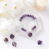 10pcs Synthetic Heart Gemstone Pendants Charms DIY Jewelry Making