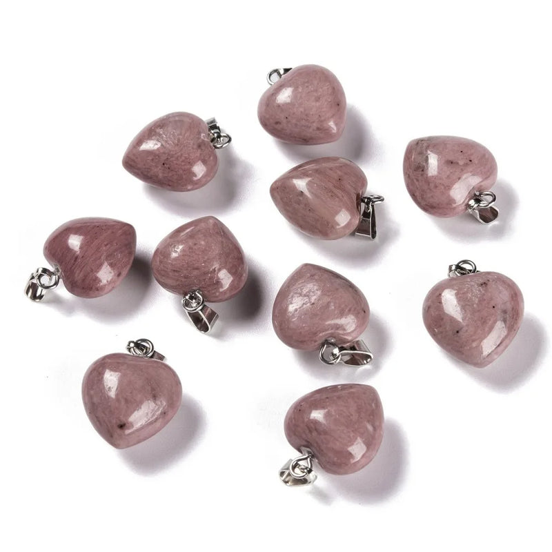 10pcs Synthetic Heart Gemstone Pendants Charms DIY Jewelry Making