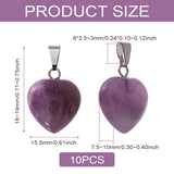 10pcs Synthetic Heart Gemstone Pendants Charms DIY Jewelry Making