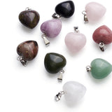10pcs Synthetic Heart Gemstone Pendants Charms DIY Jewelry Making