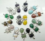 10pcs Tiger Eye Stone Malachite Cat Pendant for Jewelry Making DIY