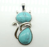 10pcs Tiger Eye Stone Malachite Cat Pendant for Jewelry Making DIY
