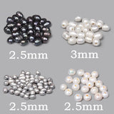 10pcs Gray Pearls Big Hole Freshwater Near Round Rice Loose Pearl Beads