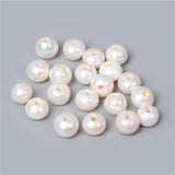 10pcs Gray Pearls Big Hole Freshwater Near Round Rice Loose Pearl Beads