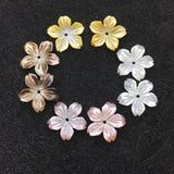 10pcs Natural Shell Flower Engraving Jewelry 14mm