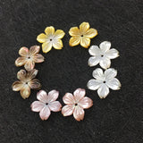 10pcs Natural Shell Flower Engraving Jewelry 14mm
