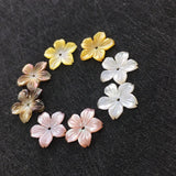 10pcs Natural Shell Flower Engraving Jewelry 14mm