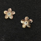 10pcs Natural Shell Flower Engraving Jewelry 14mm