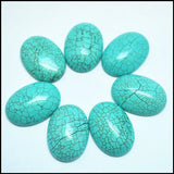 10pcs Chrysocolla Stone Cabochons 18x25mm Oval Shape Pyrite Mine Amazonite