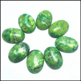 10pcs Chrysocolla Stone Cabochons 18x25mm Oval Shape Pyrite Mine Amazonite