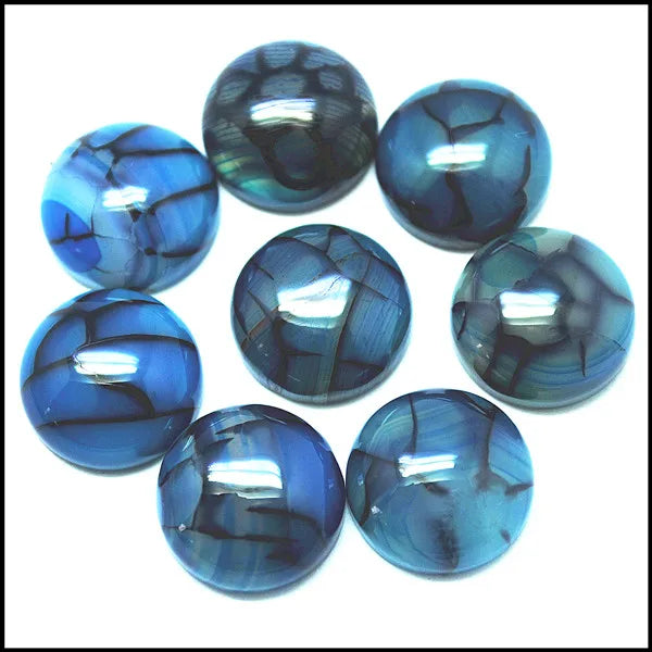 10pcs Nature Crack Stone Cabochons Round 16mm Beads Jewelry Findings