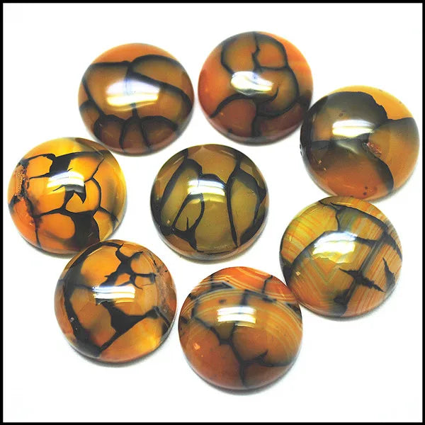 10pcs Nature Crack Stone Cabochons Round 16mm Beads Jewelry Findings