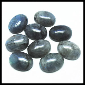 10pcs Labradorite Stone Cabochons Beads 10x14mm-18x25mm Oval Shape