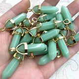 10pcs Lapis Lazuli Stone Hexagonal Column Necklace 32x8mm
