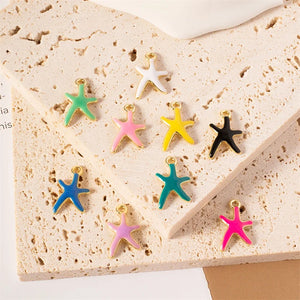 10pcs Nautical Starfish Charm DIY Jewelry Making Accessories