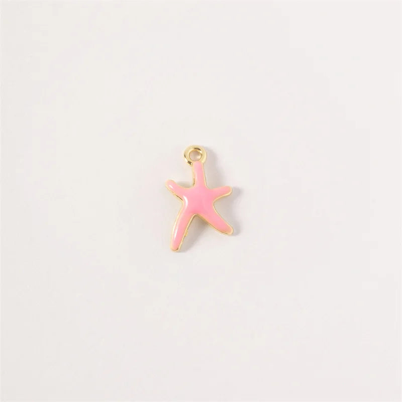 10pcs Nautical Starfish Charm DIY Jewelry Making Accessories