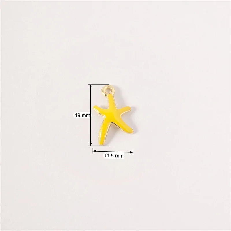 10pcs Nautical Starfish Charm DIY Jewelry Making Accessories