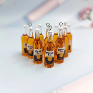 10pcs Beer Bottle Resin Earrings Charms for Keychain Necklace Pe
