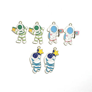 10pcs Astronaut Star Charm DIY Jewelry Making Supplies
