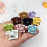 10pcs 3D Cartoon Phone Resin Charms for DIY Earring Keychain Pendant