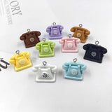 10pcs 3D Cartoon Phone Resin Charms for DIY Earring Keychain Pendant