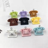 10pcs 3D Cartoon Phone Resin Charms for DIY Earring Keychain Pendant