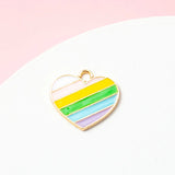 10pcs Rainbow Heart Charms DIY Jewelry Making Accessories