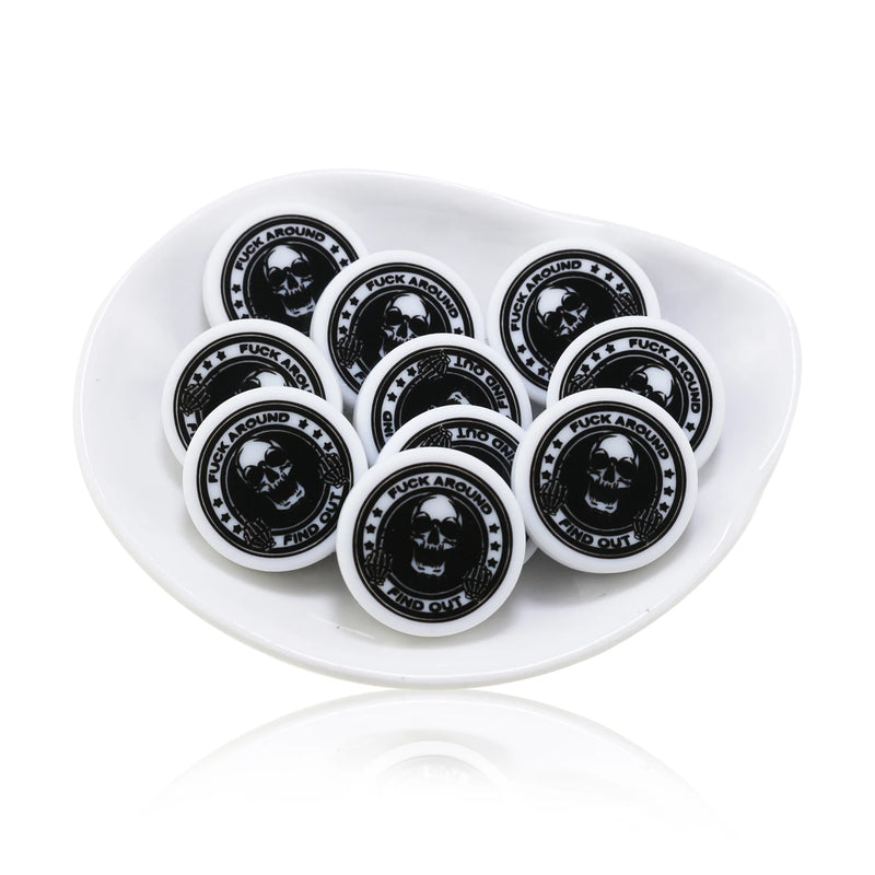10pcs Cow Print Silicone Beads for DIY Jewelry