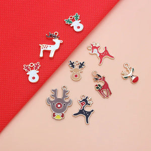 10pcs Christmas Reindeer Charm DIY Accessories for Jewelry Making