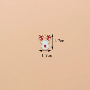 10pcs Christmas Reindeer Charm DIY Accessories for Jewelry Making