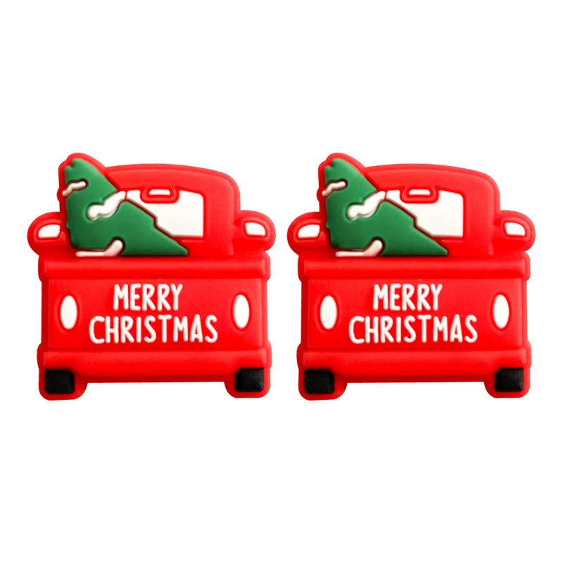 10pcs Christmas Car Silicone Beads for DIY Jewelry Making