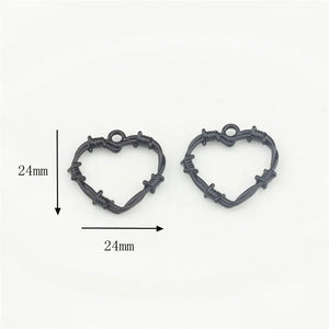 10pcs Heart Metal Charm DIY Accessory for Jewelry Making