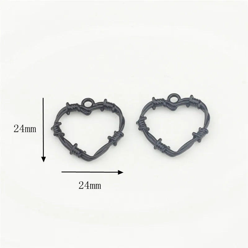 10pcs Heart Metal Charm DIY Accessory for Jewelry Making