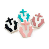 10pcs Cross Silicone Beads Teether Chewing Teeth DIY Jewelry Accessories