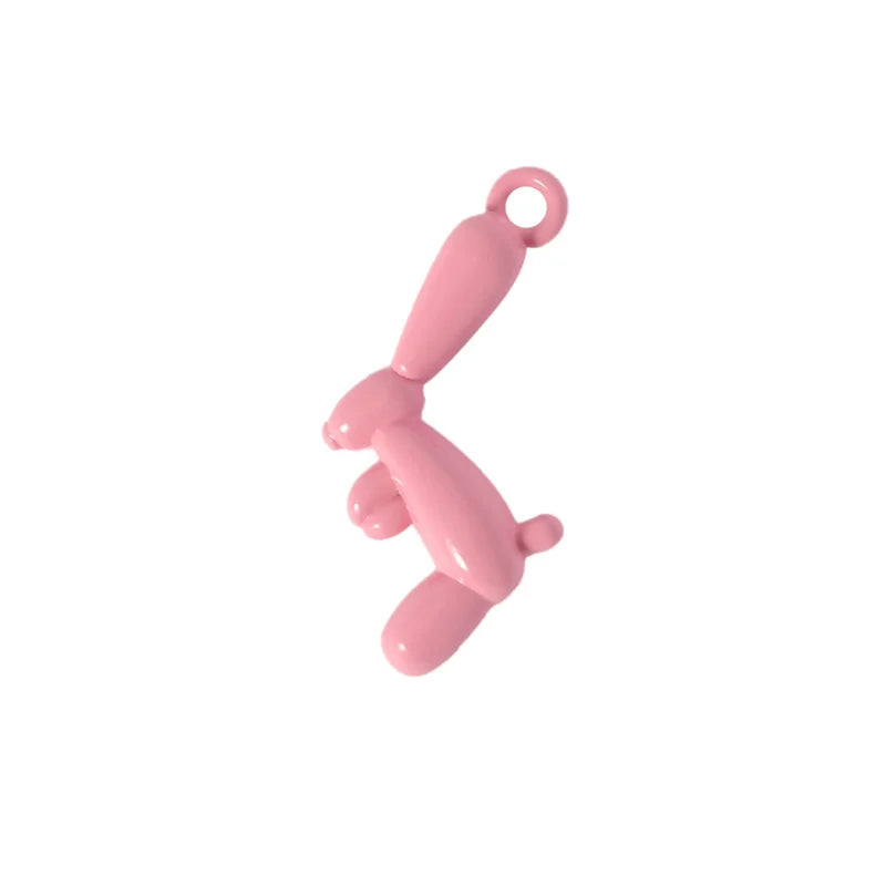 10pcs Cartoon 3D Balloon Rabbit Charms Pendant DIY Jewelry Making