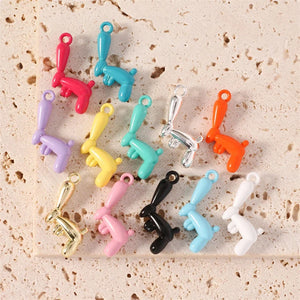 10pcs Cartoon 3D Balloon Rabbit Charms Pendant DIY Jewelry Making