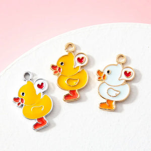 10pcs Duck Charm for DIY Crafting Gift Necklace Earring Keychain Bracelet