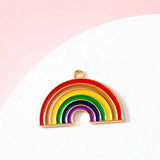 10pcs Cartoon Rainbow Beer Mug Cup Glass Charm for Jewelry Making DIY