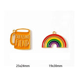 10pcs Cartoon Rainbow Beer Mug Cup Glass Charm for Jewelry Making DIY