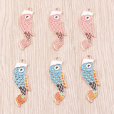 10pcs Japanese Carp Streamer Charm DIY Accessories Jewelry Making Findings