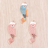 10pcs Japanese Carp Streamer Charm DIY Accessories Jewelry Making Findings
