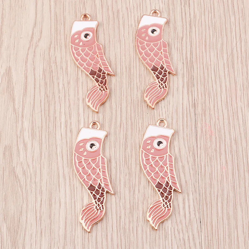 10pcs Japanese Carp Streamer Charm DIY Accessories Jewelry Making Findings