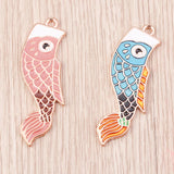 10pcs Japanese Carp Streamer Charm DIY Accessories Jewelry Making Findings
