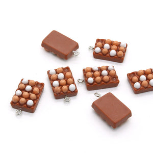 10pcs Mini Egg Resin Charms DIY Crafts Keychain Pendant Jewelry Accessory