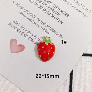 10pcs DIY Jewelry Accessories Alloy Strawberry Pendants